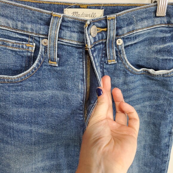 MADEWELL The MomJean Mom Jeans Distressed Hi-Rise Tapered Stretch Women 24 x 26" - Picture 4 of 14